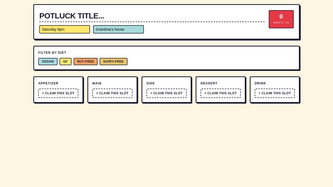 potluck-signup-board